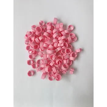 Pro ptáka MROWCA Rozlišovací kroužky pro holuby plastové 8x5mm.100ks/balení.RŮŽOVÉ