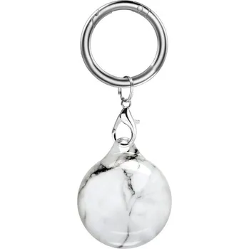 Vzorovaný obal s karabinou pro AirTag - mramor