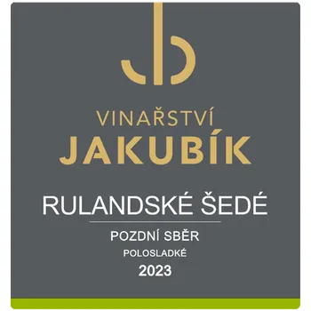 Rulandské šedé 2023, pozdní sběr, Vinařství Jakubík, polosladké