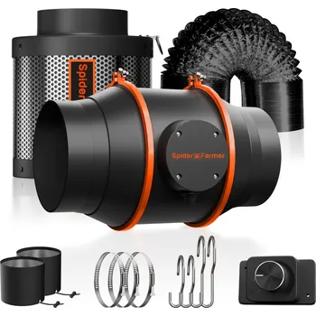 Ventilace Spider Farmer 152mm Inline Ventilátor, uhlíkový filtr a regulátor rychlosti