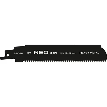 Pilový kotouč Šavlový pilový list NEO TOOLS HM 152 × 24 × 1,2 mm, 8 TPI