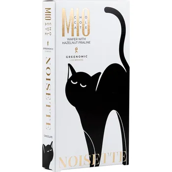 GREENOMIC MIO Chocolate - Noisette Čokoládky s oplatkou a s lískooříškovou náplní, 100 g