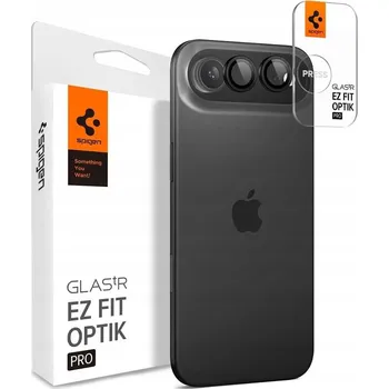 Náhradní kryt pro mobilní telefon 2ks v balení, sada chráničů zadní kamery Spigen Optik Pro Glas.Tr "Ez Fit" Camera Protector 2-Pack iPhone Air Black