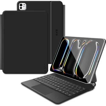 Náhradní kryt pro mobilní telefon Obal Tech-Protect Smartcase Magnetic + klávesnice iPad Pro 13" 7/8 2024-2025 Black