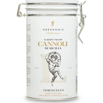 Greenomic Plněné trubičky s citronovým likérem v plechové dóze - 200 g | Cannoli di Sicilia