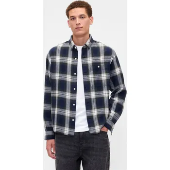 Pánská košile Pánská flanelová košile GAP GAP modrá | bílá | zelená 3463773