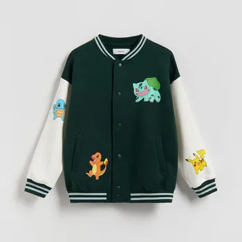 Dětská móda Reserved - Bomber mikina Pokémon - tmavě zelená - 590HR-79X - 590HR-79X-116