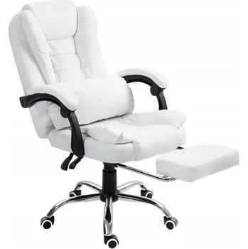 Látkové kancelářské křeslo s podnožkou GIOSEDIO NBR002 bílé