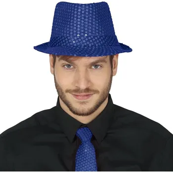 Karnevalový doplněk GuircaPárty klobouk s flitry modrý