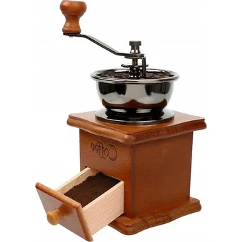 Mlýnek na kávu Ruční mlýnek na kávu dřevěný, retro, na mletí kávy a pepře