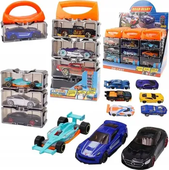 autíčko KOVOVÁ AUTA 4 KS V PŘEPRAVNÍKU