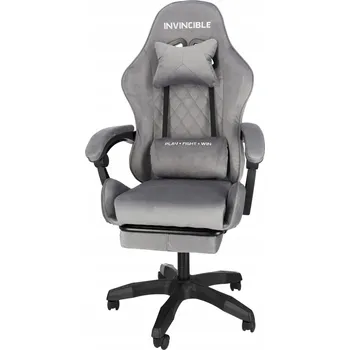 Herní Křeslo Šedé Otočné Kancelářské K Psacímu Stolu S Podnožkou