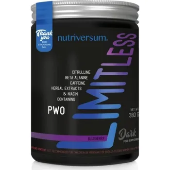 Nutriversum LIMITLESS Pre-Workout, 380 g borůvka