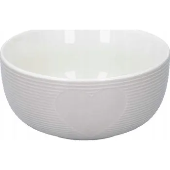Porcelánová miska 14 cm 550 ml růžová se srdíčkem