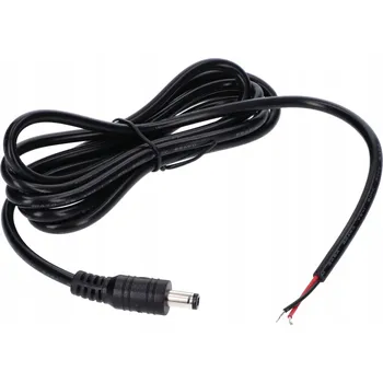 DC konektor 5.5x2.1 3A, černý kabel, délka 150 cm, 22AWG