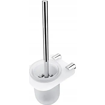 WC štětka WC štětka Nimco nástěnná skleněná stříbrná s otevřenou nádobou