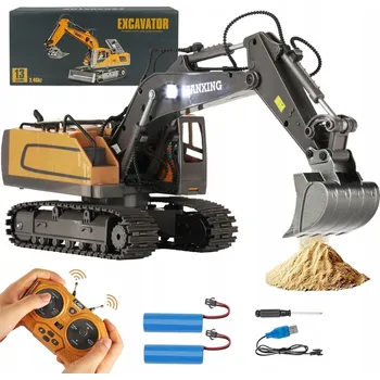 autíčko RC BAGR S KOVOVOU LŽÍCÍ, REALISTICKÉ SVĚTELNÉ A ZVUKOVÉ EFEKTY, 680°