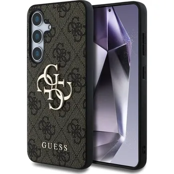 Guess PU 4G Metal Logo zadní kryt pro Samsung Galaxy S25 Brown