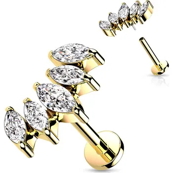 Šperk Šperky4U Labreta / cartilage piercing - LB0041GD-1206