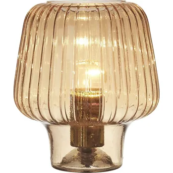 Lampička Skleněná noční lampa Lasima Intesi jantarová moderní do ložnice a obýváku 21 cm