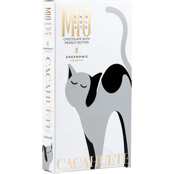 Čokoláda GREENOMIC MIO Chocolate - Cacahuète Čokoládky s arašídovým krémem, 130 g