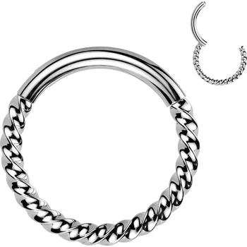 Piercing Šperky4U Segment kruh kroucený - helix / cartilage / tragus piercing - NS0062ST-1208