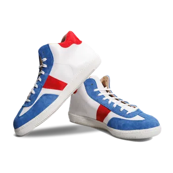 Pánské tenisky Botas Iconic High Tricolor - Pánské kožené tenisky / botasky bílé s červenou a modrou | česká výroba ze Zlína 47 EU