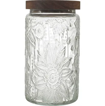 Dóza na potraviny Intesi Sklenice Cisele s akátovým víčkem 1l květiny