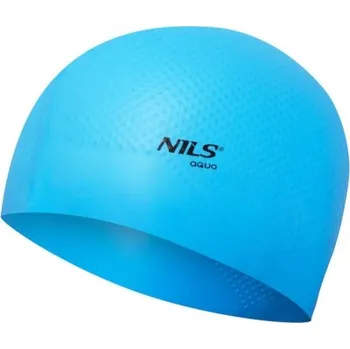 Plavecká čepice NILS Aqua Silikonová čepice NILS Aqua NQC Dots světlemodrá