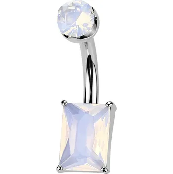 Piercing Šperky4U Piercing do pupíku obdélník - TITAN, Růženín - TIT1580