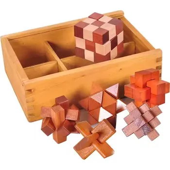 Hlavolam Alloy Puzzles Sada 6 dřevěných hlavolamů