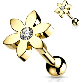 Piercing Šperky4U Cartilage piercing do ucha - kytička - CP1078-GD