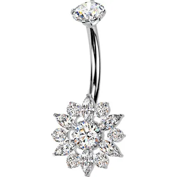 Piercing Šperky4U Piercing do pupíku kytička - TITAN - TIT1596