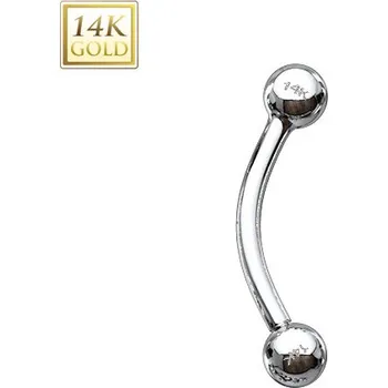 Šperk Šperky4U Zlatý piercing do obočí - kuličky, Au 585/1000 - ZL01107-1210-WG