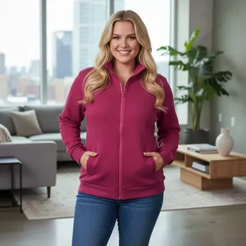 Dámská mikina Dámská růžová mikina Benter 55066 XL-4XL