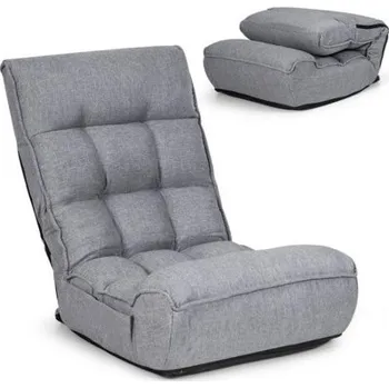 Nábytek Podlahové skládací křeslo HW66375GR, šedé - A COSTWAY