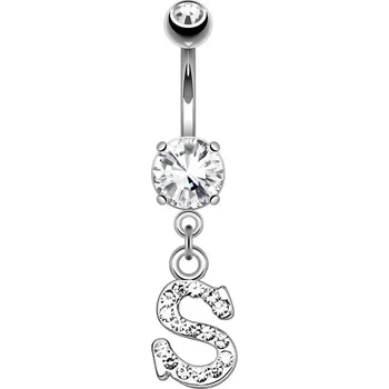 Piercing Šperky4U Piercing do pupíku - Iniciála - WP01216-S