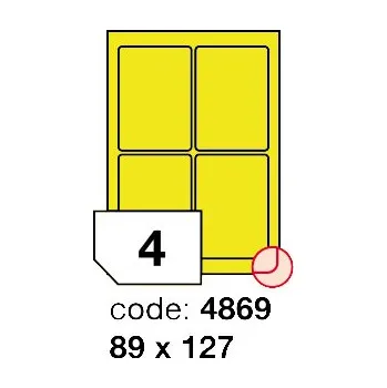Samolepící etiketa Samolepící etikety Rayfilm Office 89x127 mm 100 archů, matně žlutá, R0121.4869