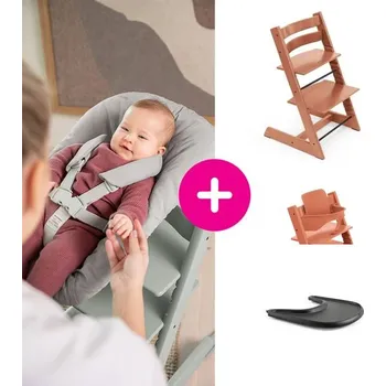 Jídelní židlička STOKKE® Tripp Trapp® + Baby set + pult zvýhodněná sada - Terracotta