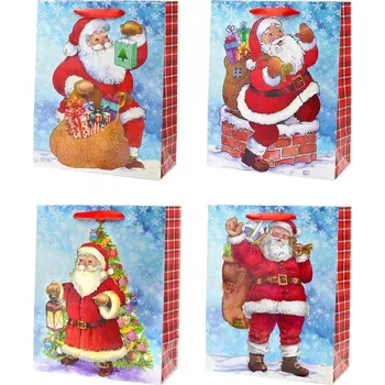 Dárková taška DÁRKOVÁ DÁRKOVÁ TAŠKA Mikuláš MODRÁ DÁRKOVÁ TAŠKA 18x13cm