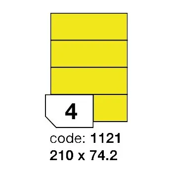 Speciální papír Samolepící etikety Rayfilm Office 210x74,2 mm 100 archů, matně žlutá, R0121.1121