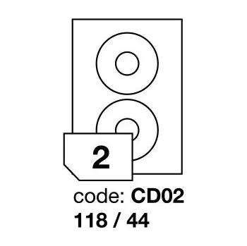 Papír Samolepící etikety Rayfilm Office průměr 118/44 mm 100 archů R0100.CD02A