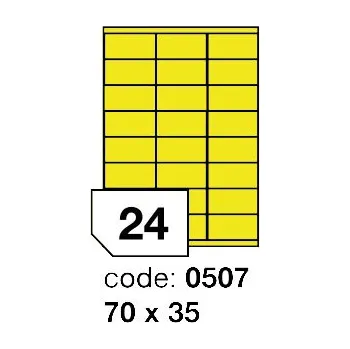 Samolepící etiketa Samolepící etikety Rayfilm Office 70x35 mm 100 archů, matně žlutá, R0121.0507