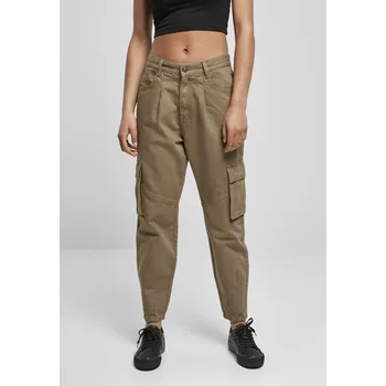 Dámské kalhoty Dámské kalhoty Ballon Fit Cargo Twill v khaki barvě Urban Classics hnědá 1752002