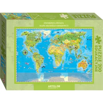 Puzzle ArtGlob 200dílné Puzzle Puzzle - Zvířata světa pro mladé objevitele