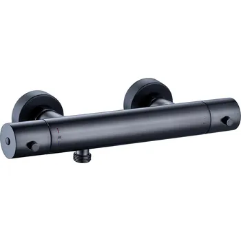 Vodovodní baterie CERANO - Sprchová nástěnná baterie - termostatická - Tondo - černá matná