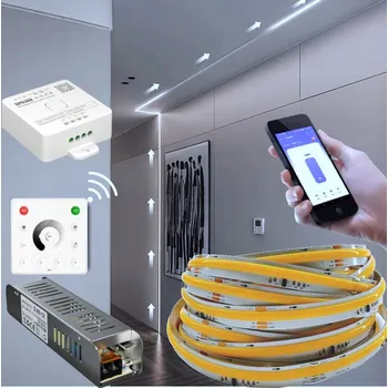 LED páska LED pásek 5m COB Studená bílá DIGITÁLNÍ 24V 576 LED/m VÝKONNÝ Magic Pixel WS2811 EFEKT TEKOUCÍHO SVĚTLA