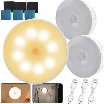 Lampička 3X Noční Lampa Bezdrátová LED Lampa s Pohybovým Čidlem Dobíjecí 400mAh