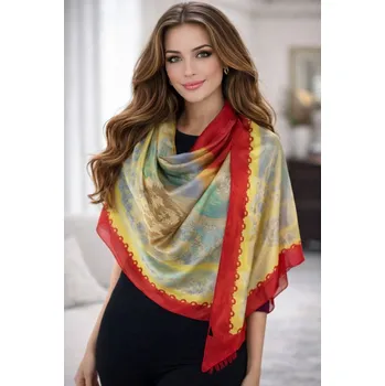 Šátek Dámský šátek 90 x 175 cm Barevné tóny 23-09 červený