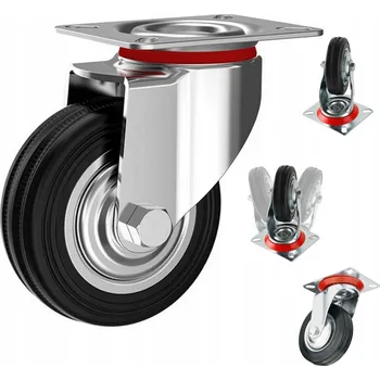 Pojezdové kolečko OBROTOWE KÓŁKO GUMOWE DO WÓZKA NÁBYTKU PRŮMYSLOVÉ OTOČNÉ KOLO 75 mm KOLO